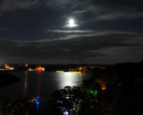 Nighttime photo of the lake.  We were here.  Where were you?